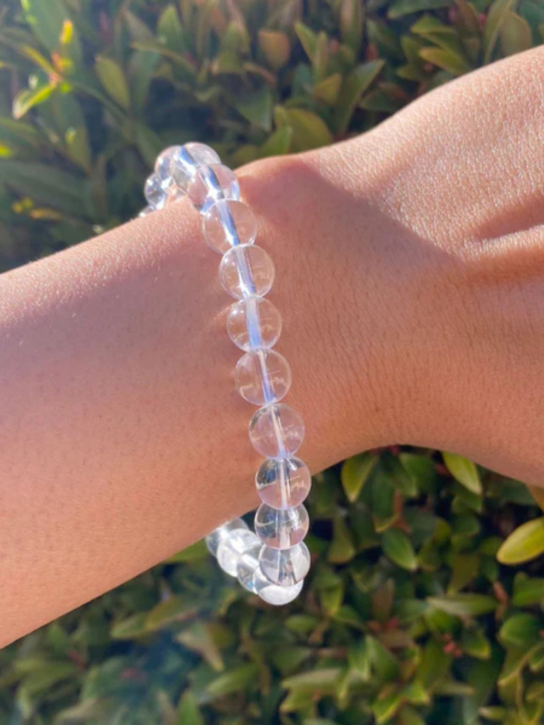 Seetara Clear Quartz Crystals Beaded Elasticated Bracelet