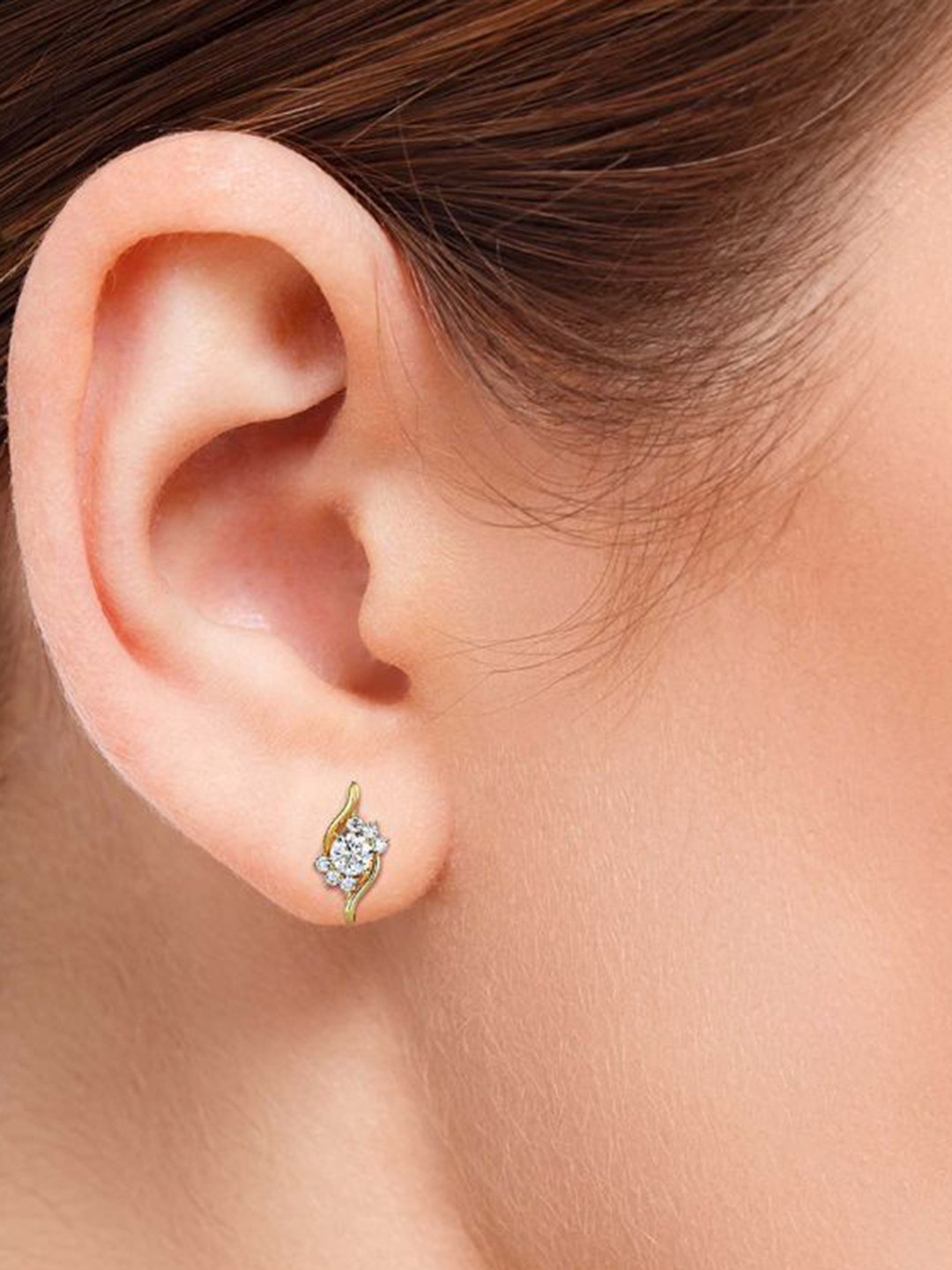 Emori Timeless Floral Lab Diamond Earring in 18KT Gold