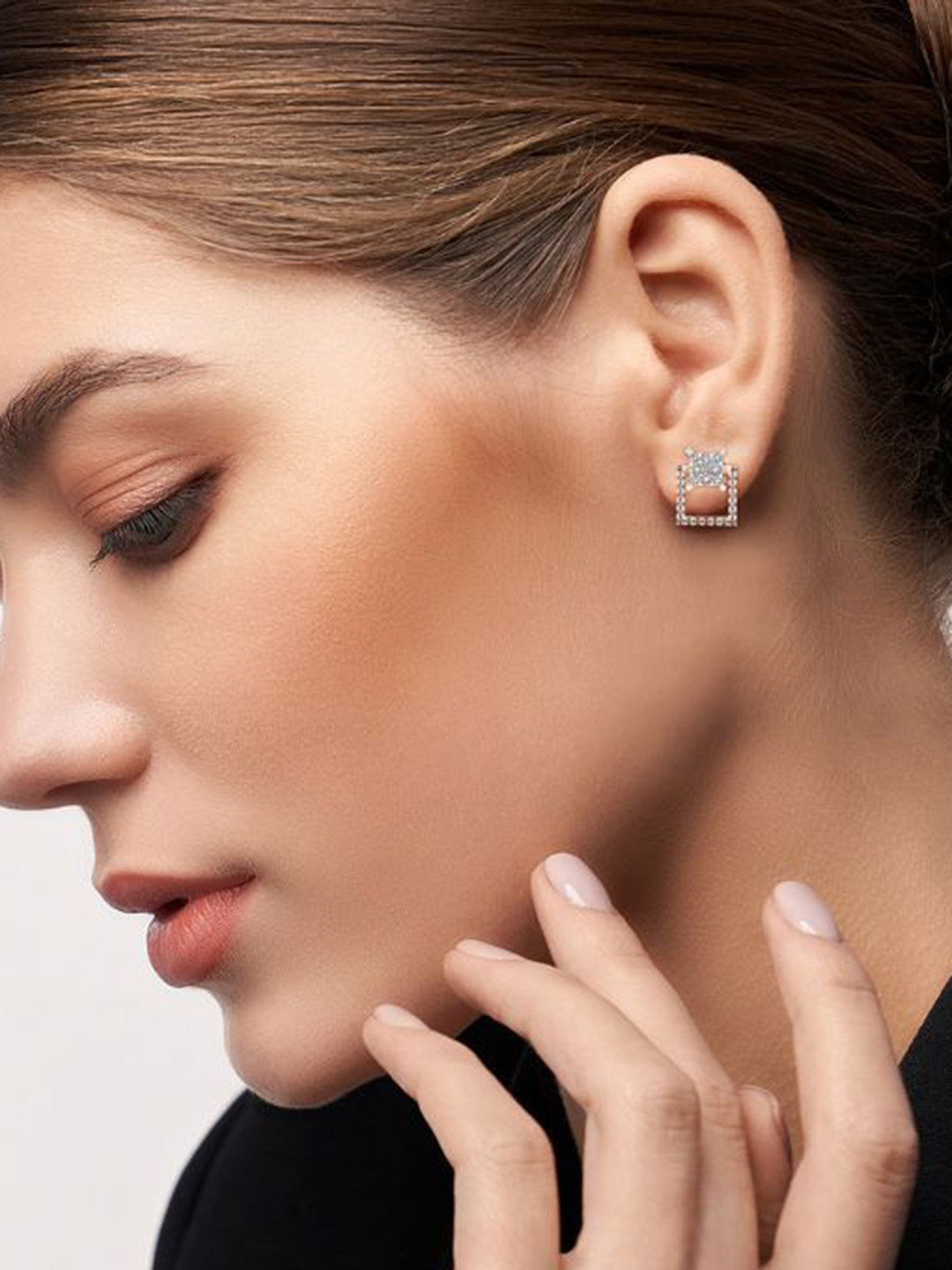 Emori Timeless Square Lab Diamond in 14KT Gold Earring