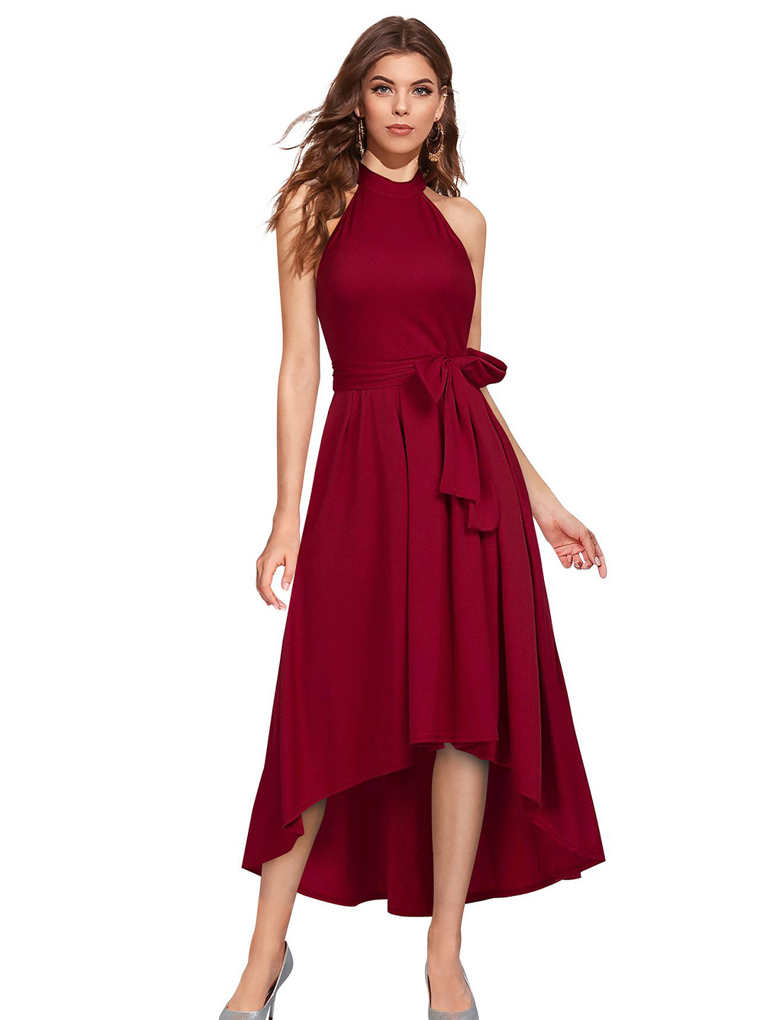 BAESD Women High-Low A-Line Dress Comes with a belt