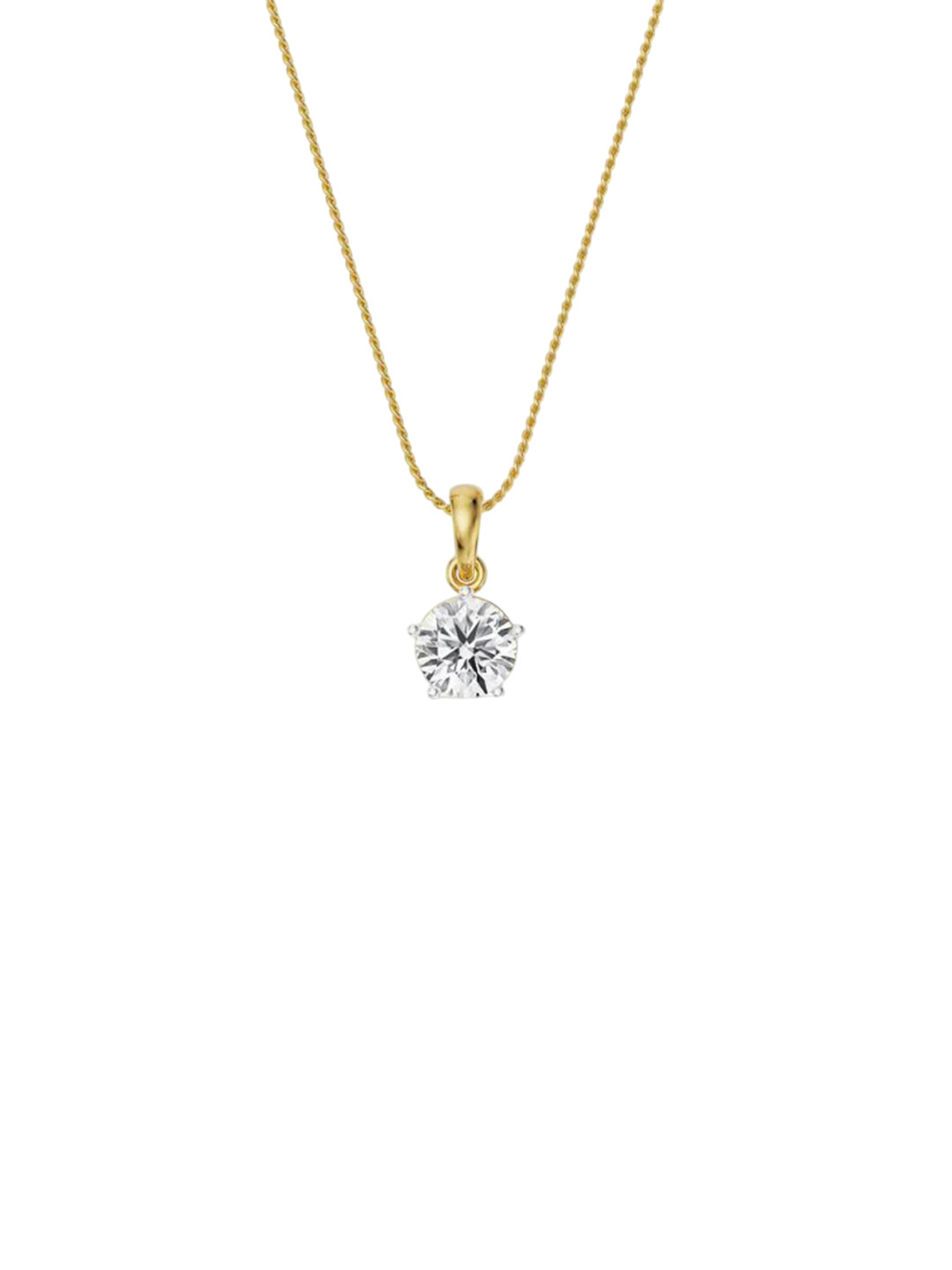 Emori 1 CT Round 18KT Gold Lab Diamond Pendant