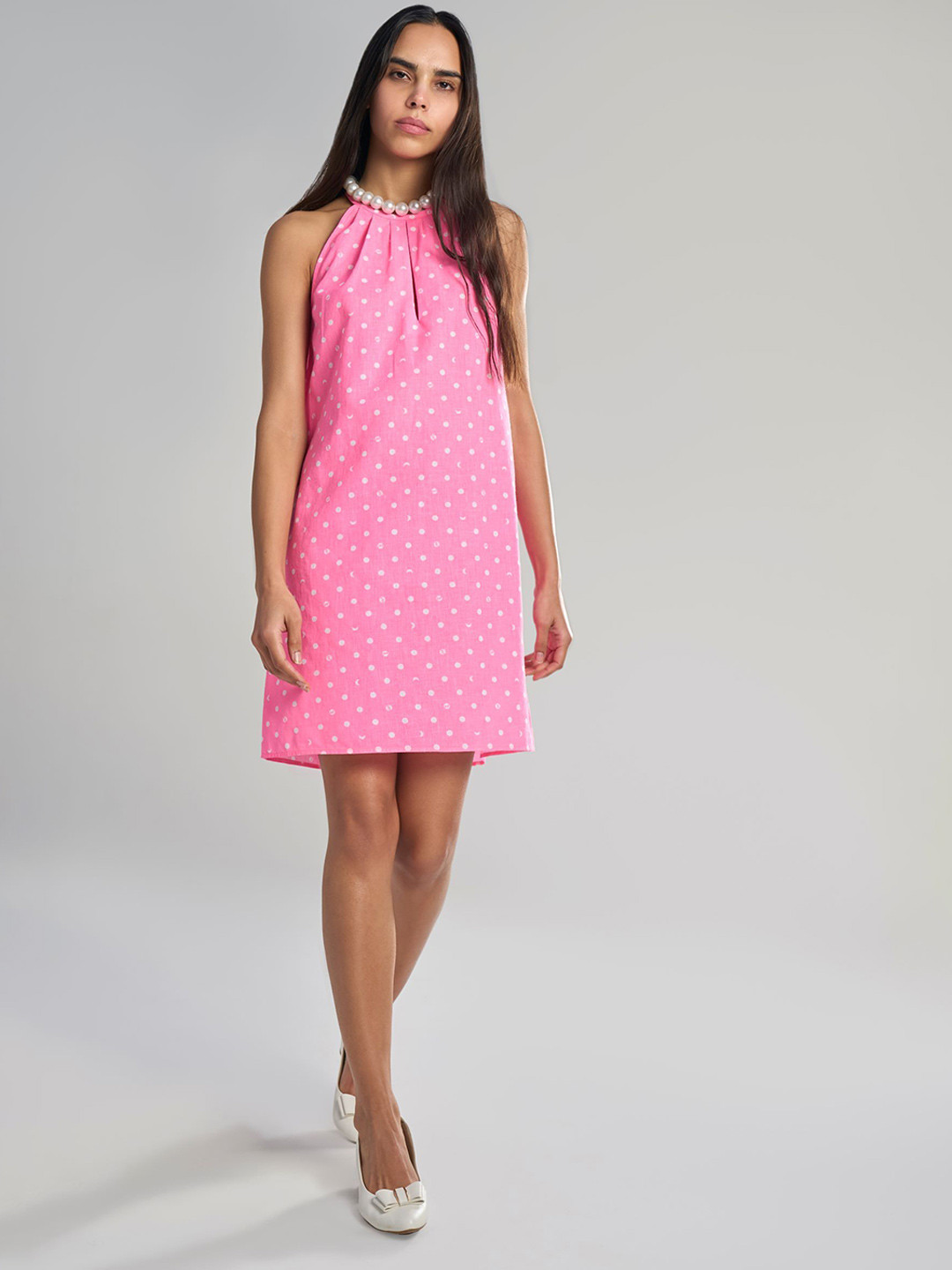 Terra Luna Polka Dot Print A-Line Dress