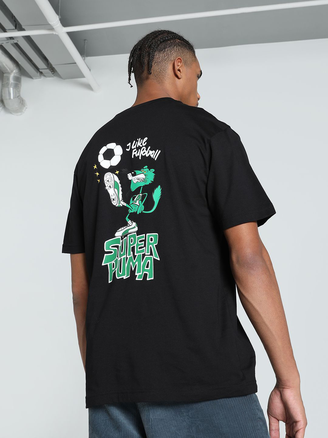 Puma Super Puma Football Printed Pure Cotton Relaxed Fit T-Shirt