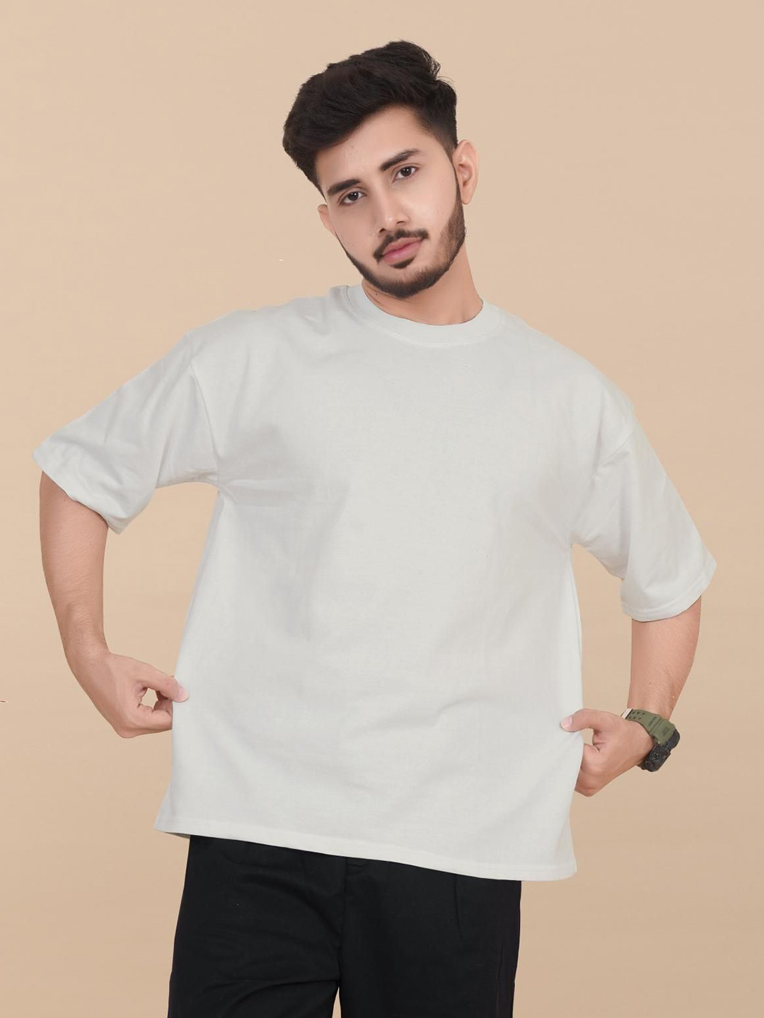 Moda Rapido Men Solid Oversize Round Neck T-shirt