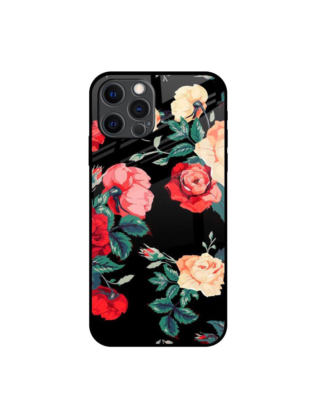 QRIOH Floral Printed iPhone 12 Pro Max Back Case Mobile Accessories