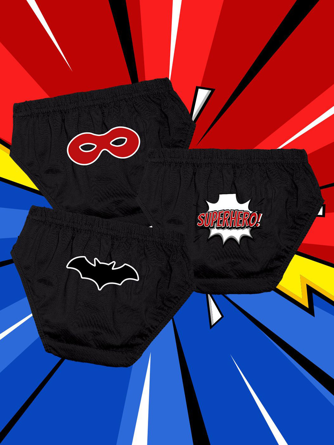 NUSYL Boys Pack Of 3 Printed Mid Rise Inner Elastic Basic Briefs - NUBCBRFPO3.0160