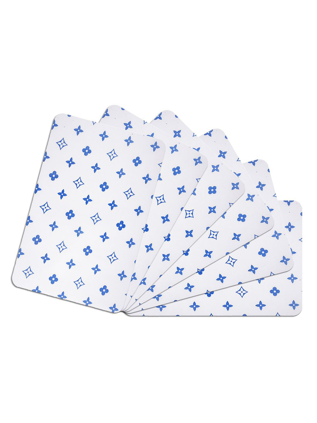 Kuber Industries White & Blue 6 Pieces Star Printed Table Placemats
