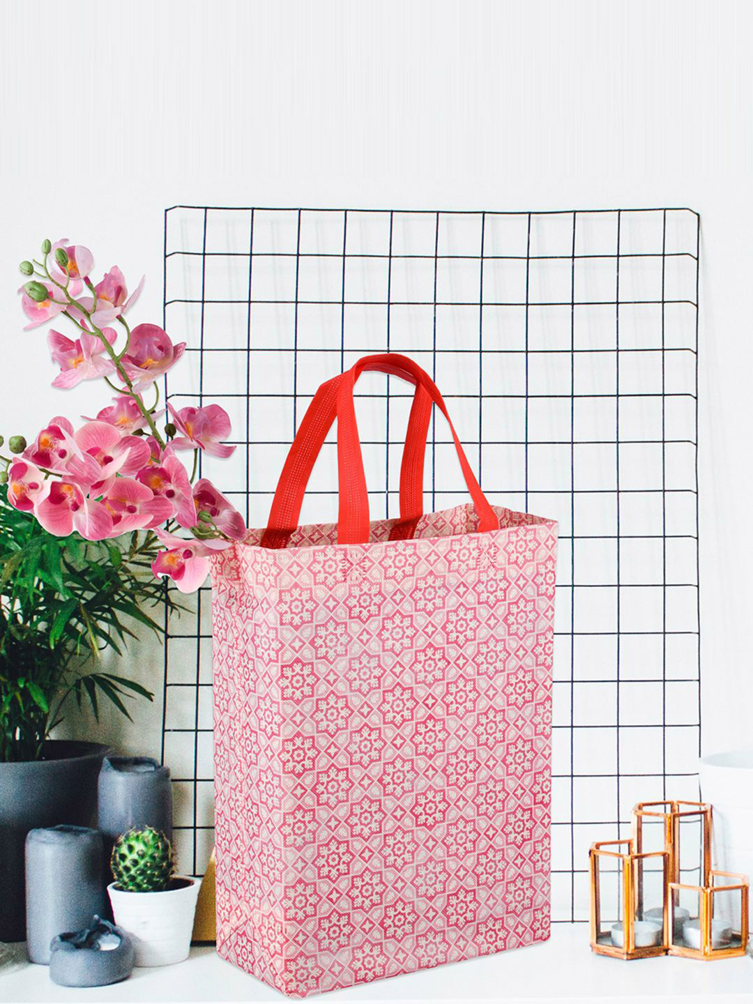 Kuber Industries Set of 9 Printed Bucket Handheld Bag