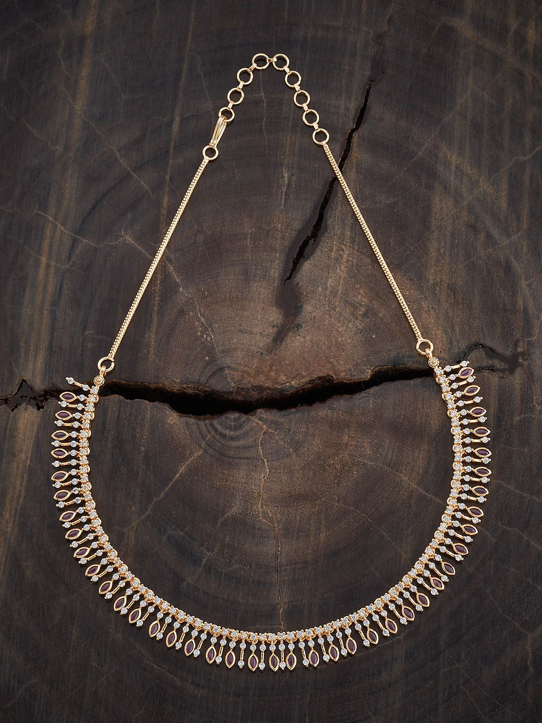 Kushal's Fashion Jewellery Gold Plated Cubic Zirconia Embellished Bridal Kada Bracelet