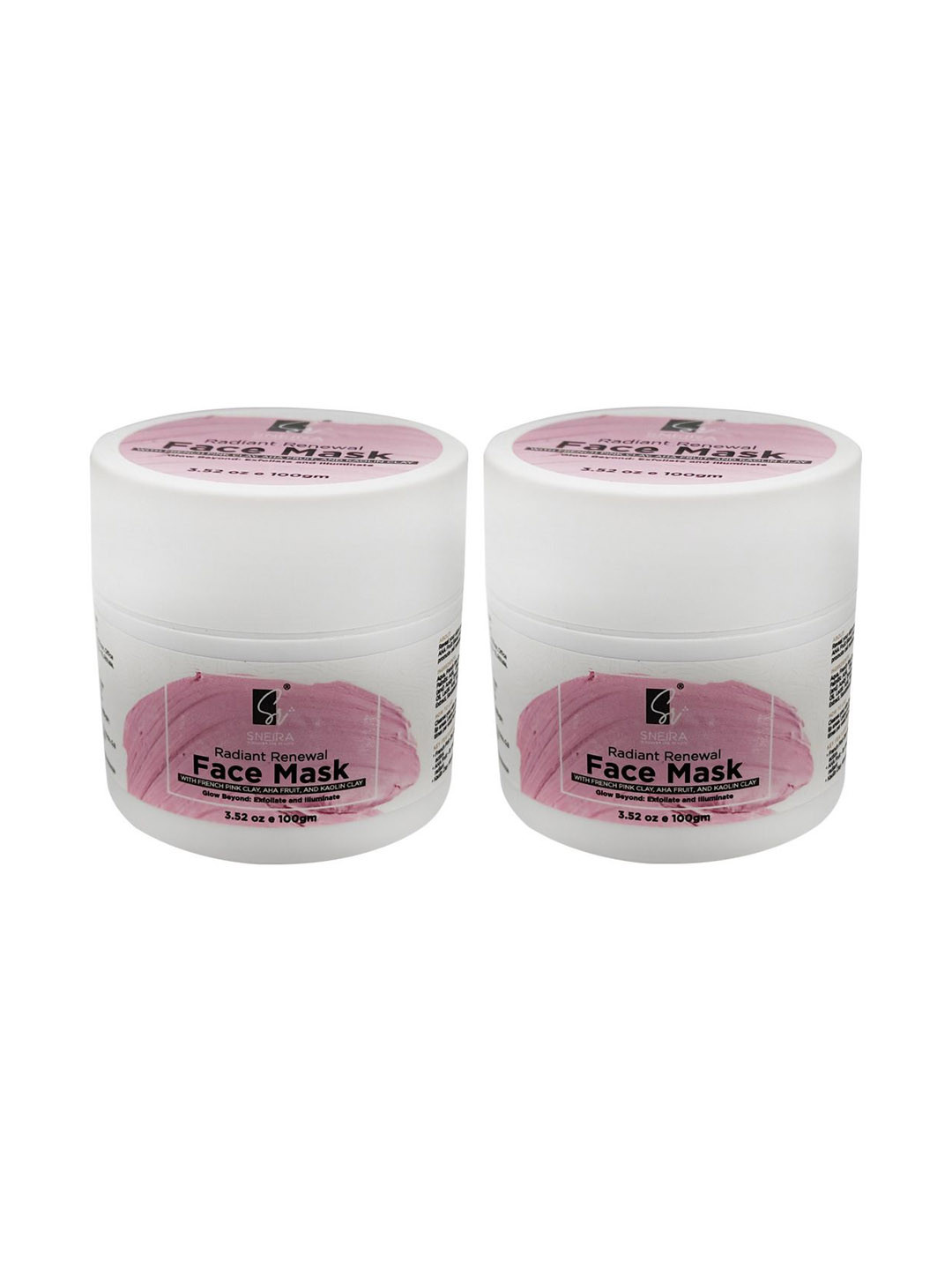 SNEIRA Set Of 2 Radiant Renewal Face Mask With Pink Clay For Brightening - 100 g Each
