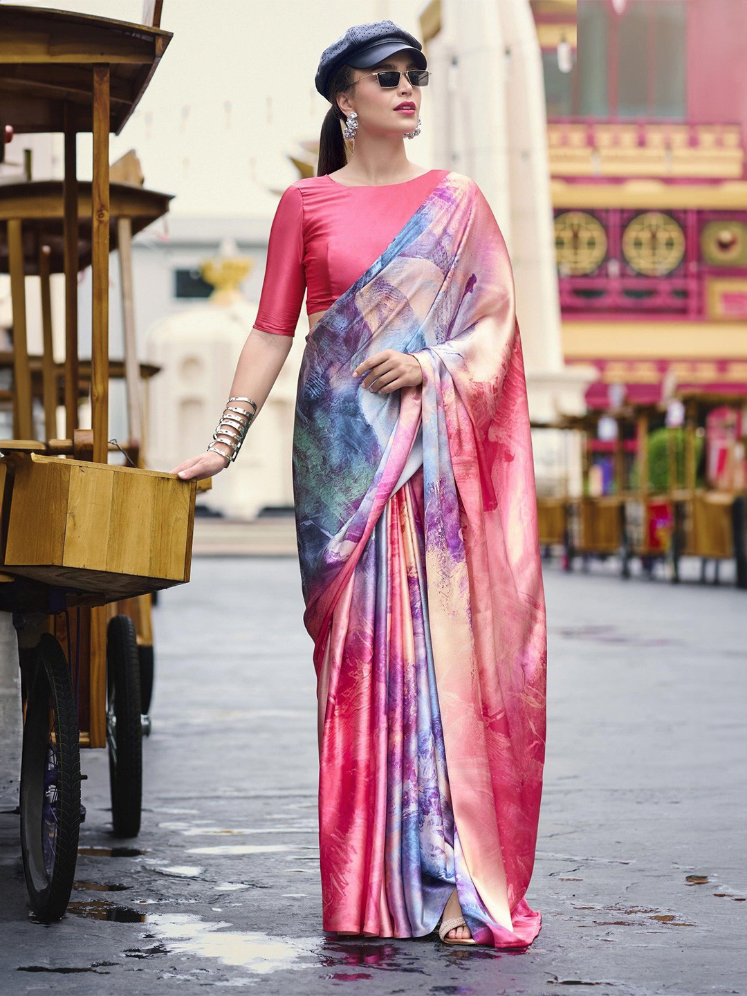 MAHALASA Pure Crepe Designer Saree