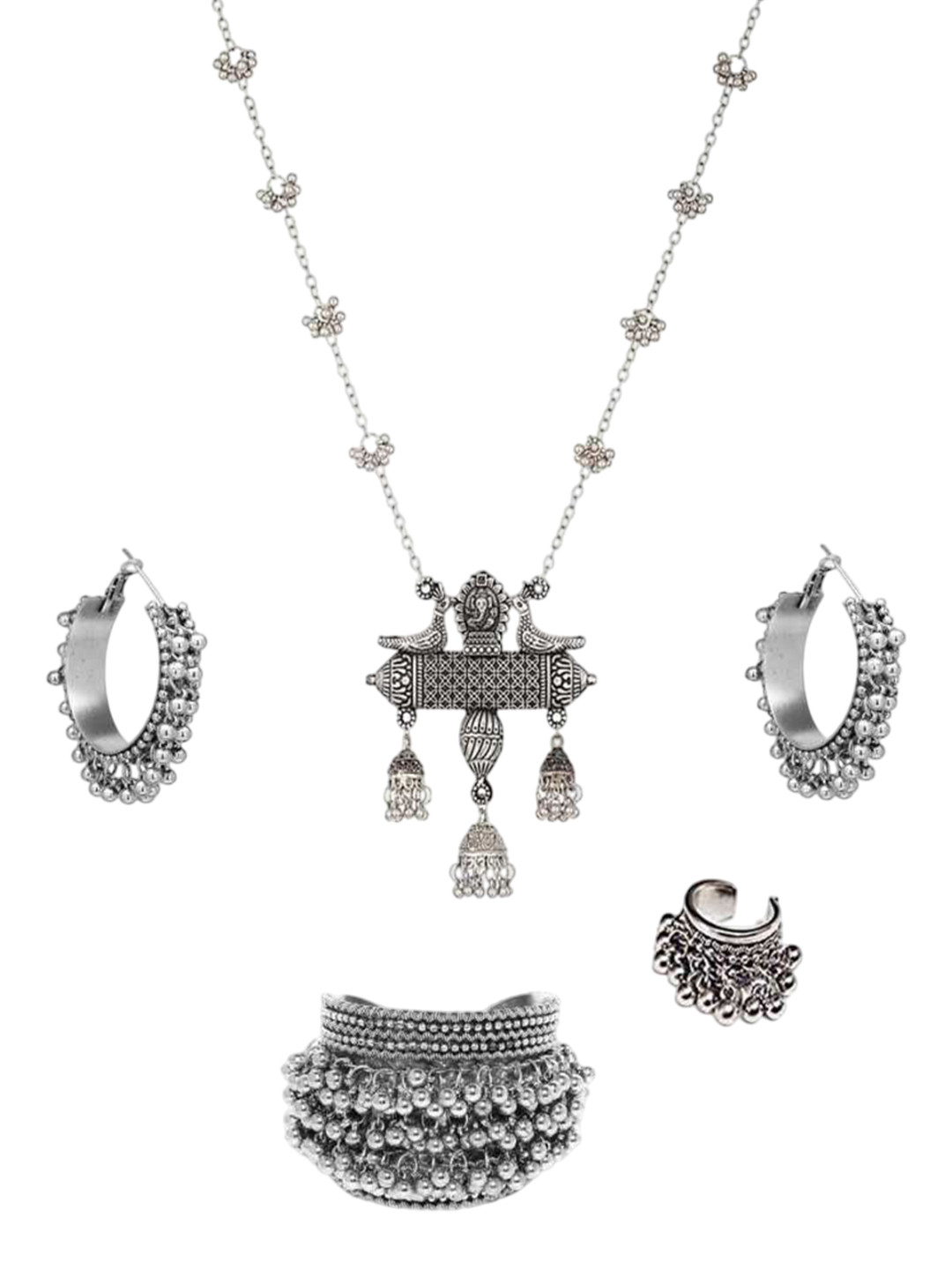 Zukhruf German Silver Plated & Beaded Jewellery Set