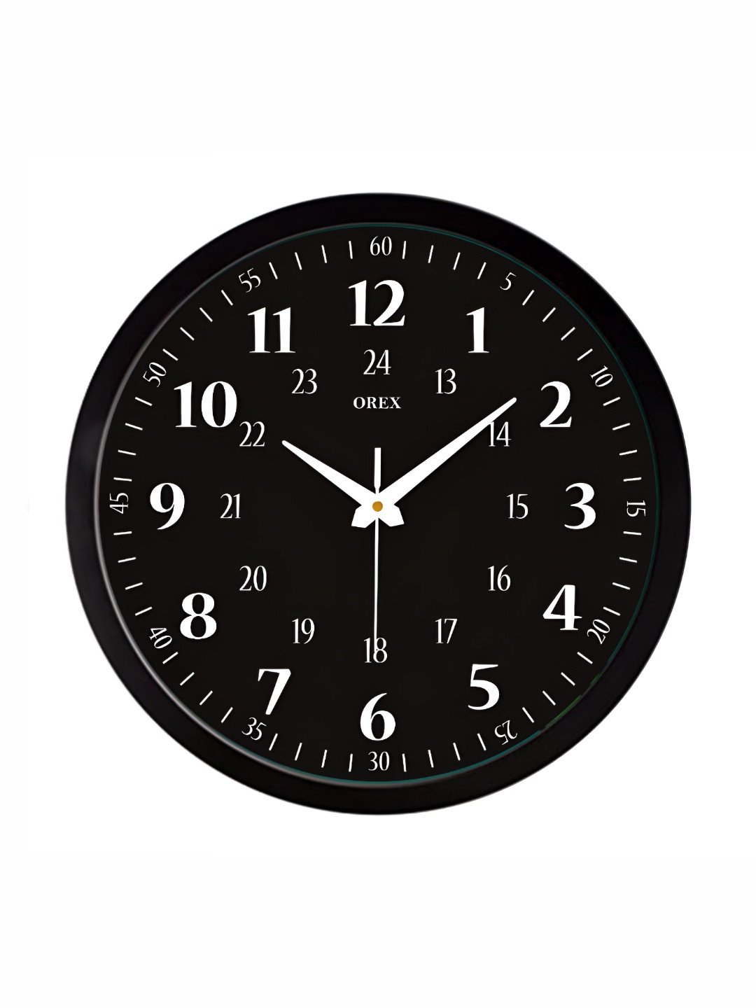 Orex Black & White Printed Round Shaped Contemporary Analogue Wall Clock