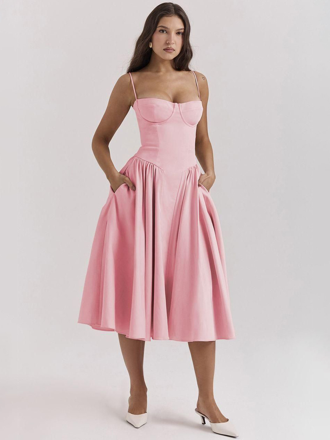 Miss Mosa By Akanksha  Agastha Midi Vintage Retro Dress