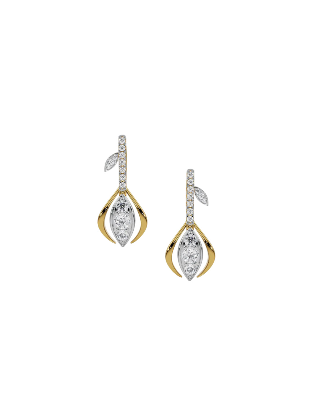 Emori GlitteLab Diamond Ring Gemstone Drop Lab Diamond Earring Lab Diamond Earring in 18KT Gold