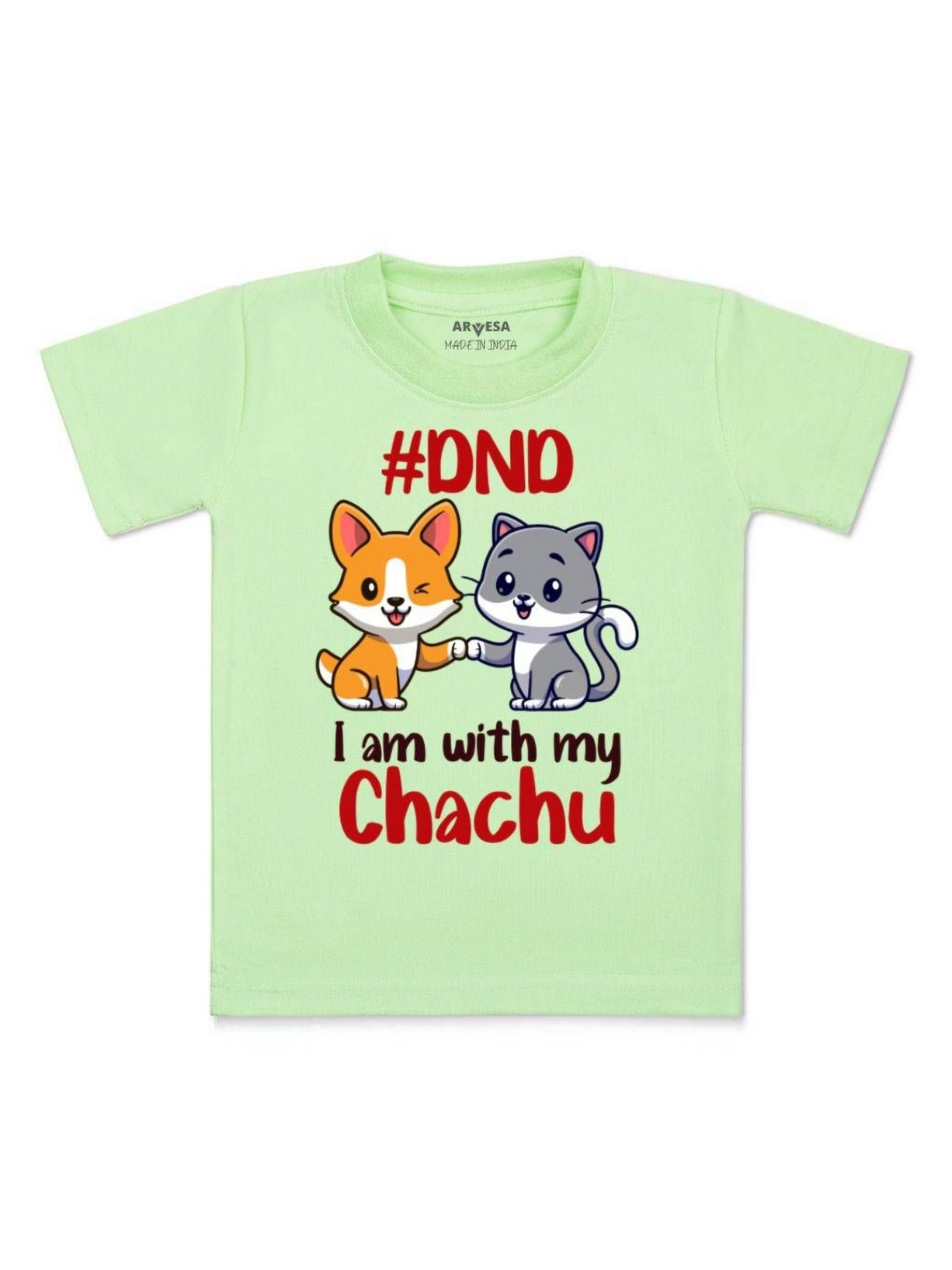 Arvesa Kids Dnd I Am With My Chachu Printed Tshirt