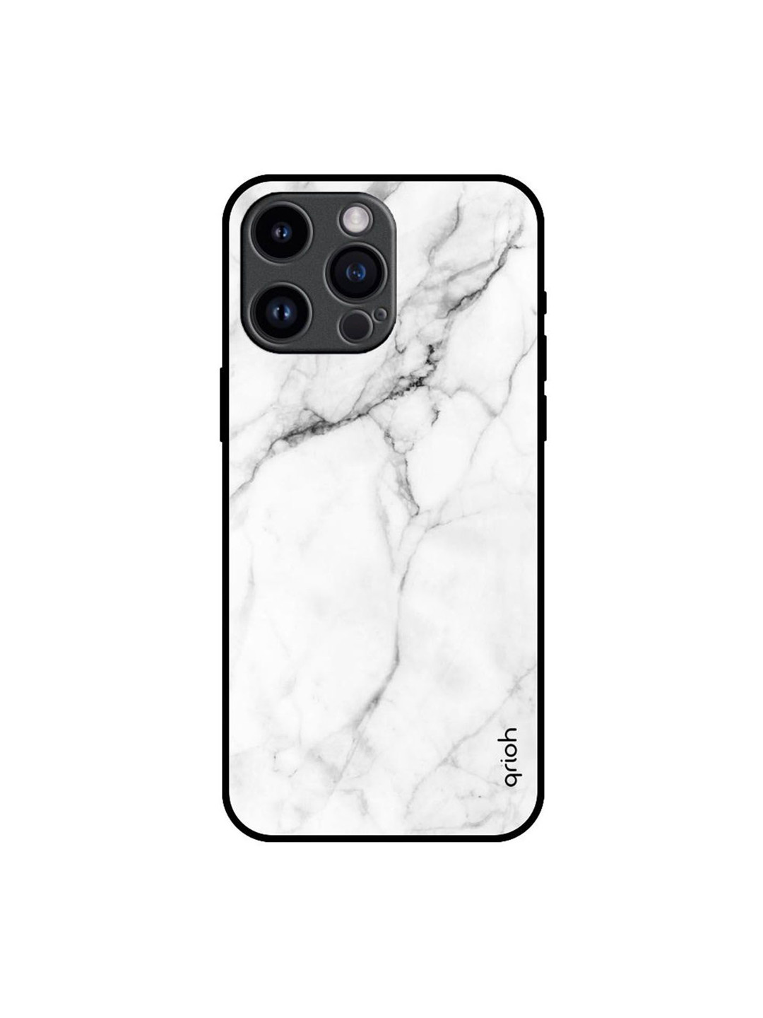 QRIOH Modern White Marble Printed iPhone 14 Pro Max Back Case