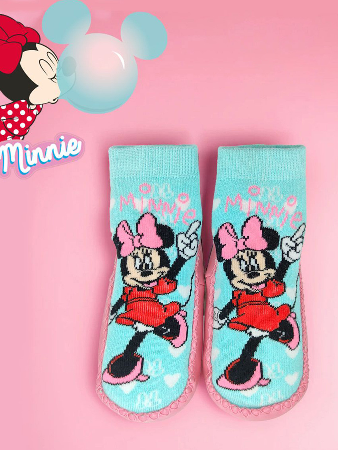 Yellow Bee Infant Girls Minnie Mouse Patterned Above Ankle Length Socks
