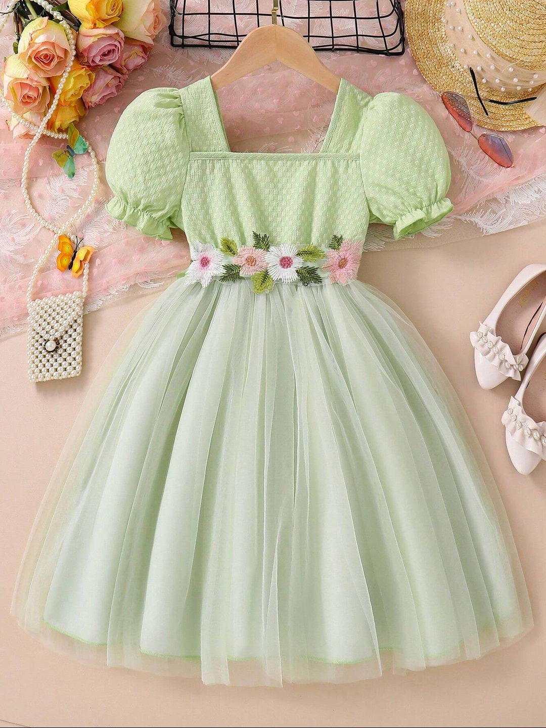 BAESD Flutter Sleeve Fit & Flare Dress