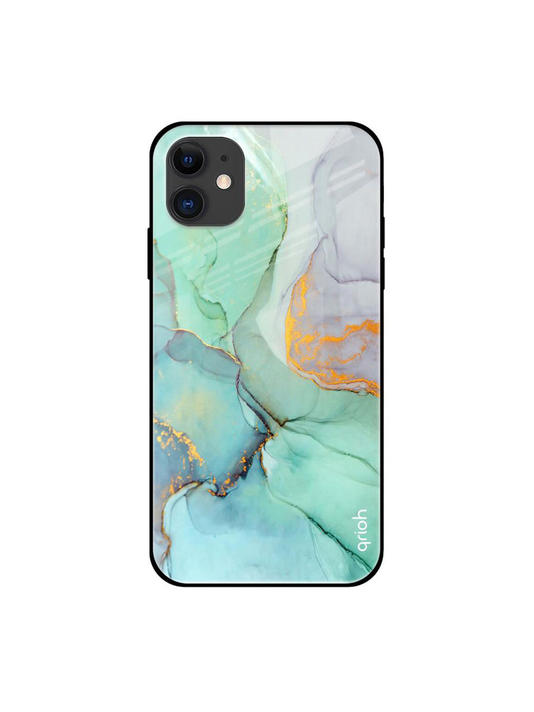QRIOH Green Marble Printed iPhone 12 Mini Back Case