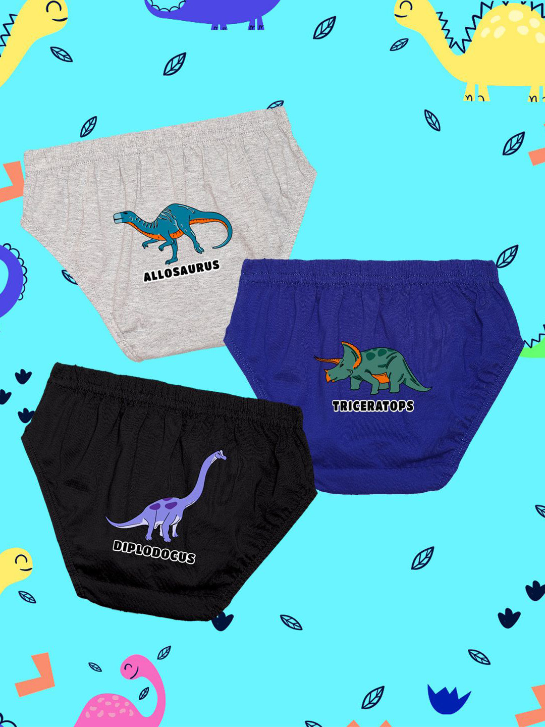 NUSYL Boys Pack Of 3 Printed Cotton Mid Rise Basic Briefs - NUBCBRFPO3.0122