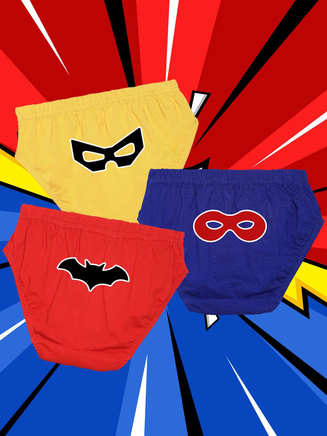 NUSYL Boys Pack Of 3 Printed Mid Rise Basic Briefs - NUBCBRFPO3.0157