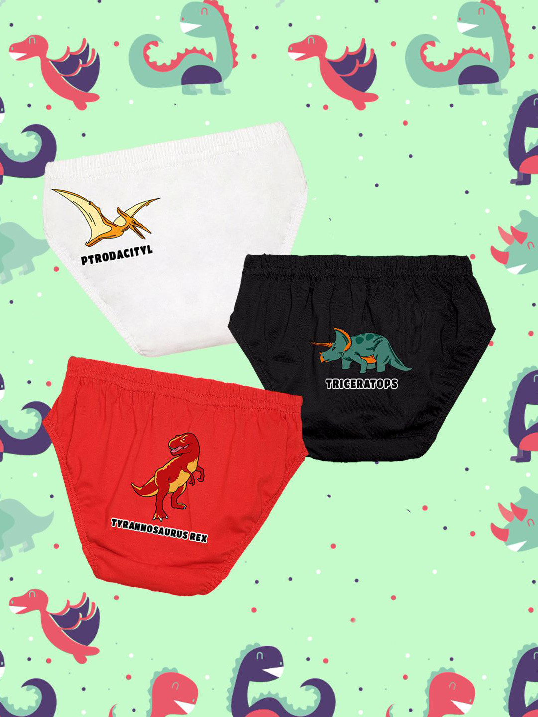 NUSYL Boys Pack Of 3 Printed Mid Rise Basic Briefs - NUBCBRFPO3.0117