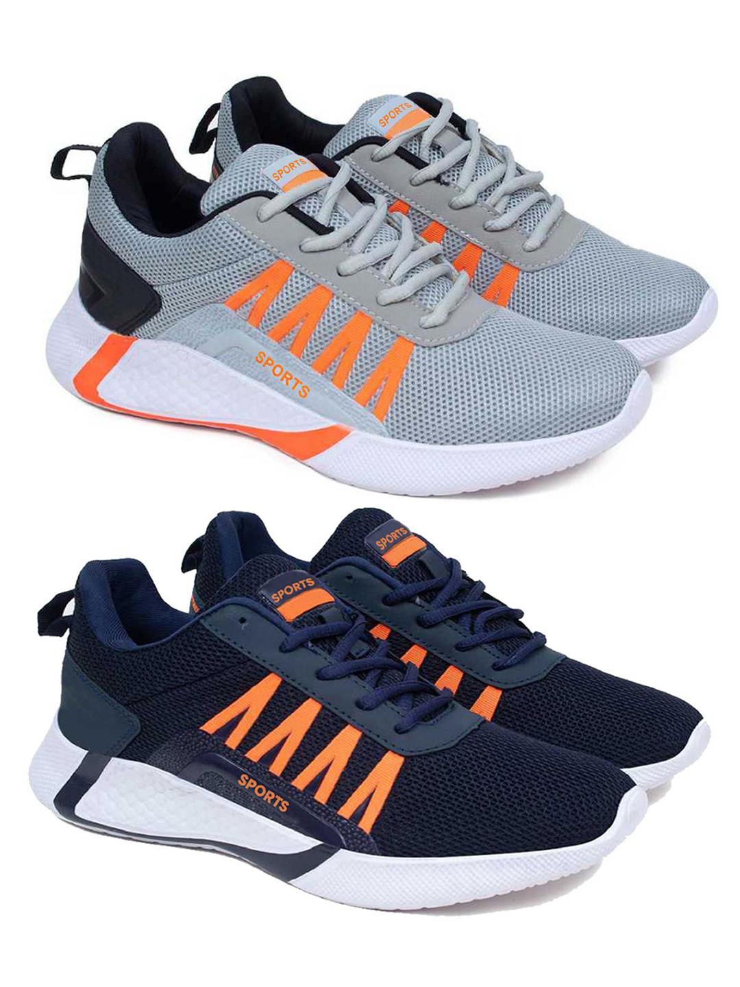 World Wear Footwear Men Pack of 2 Non-Marking Lace-Ups Running Shoes