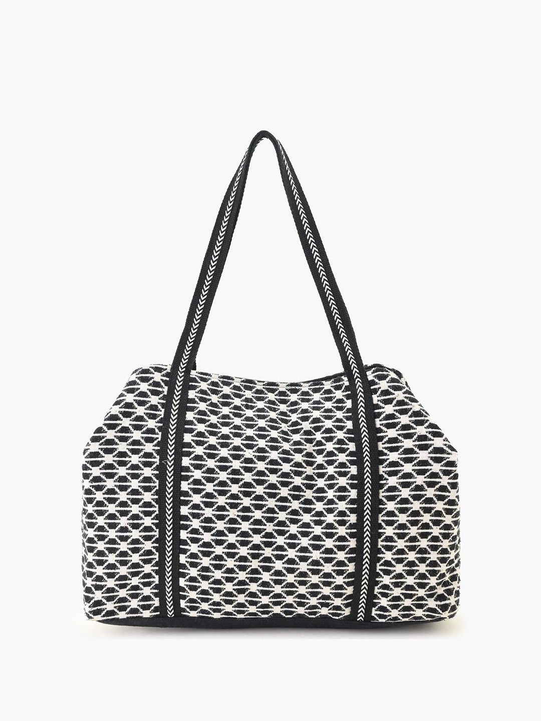 Anouk Checked Bucket Shoulder Bag with Quilted