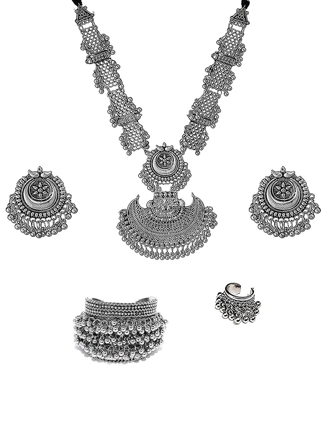 Zukhruf German Silver Plated & Beaded Jewellery Set