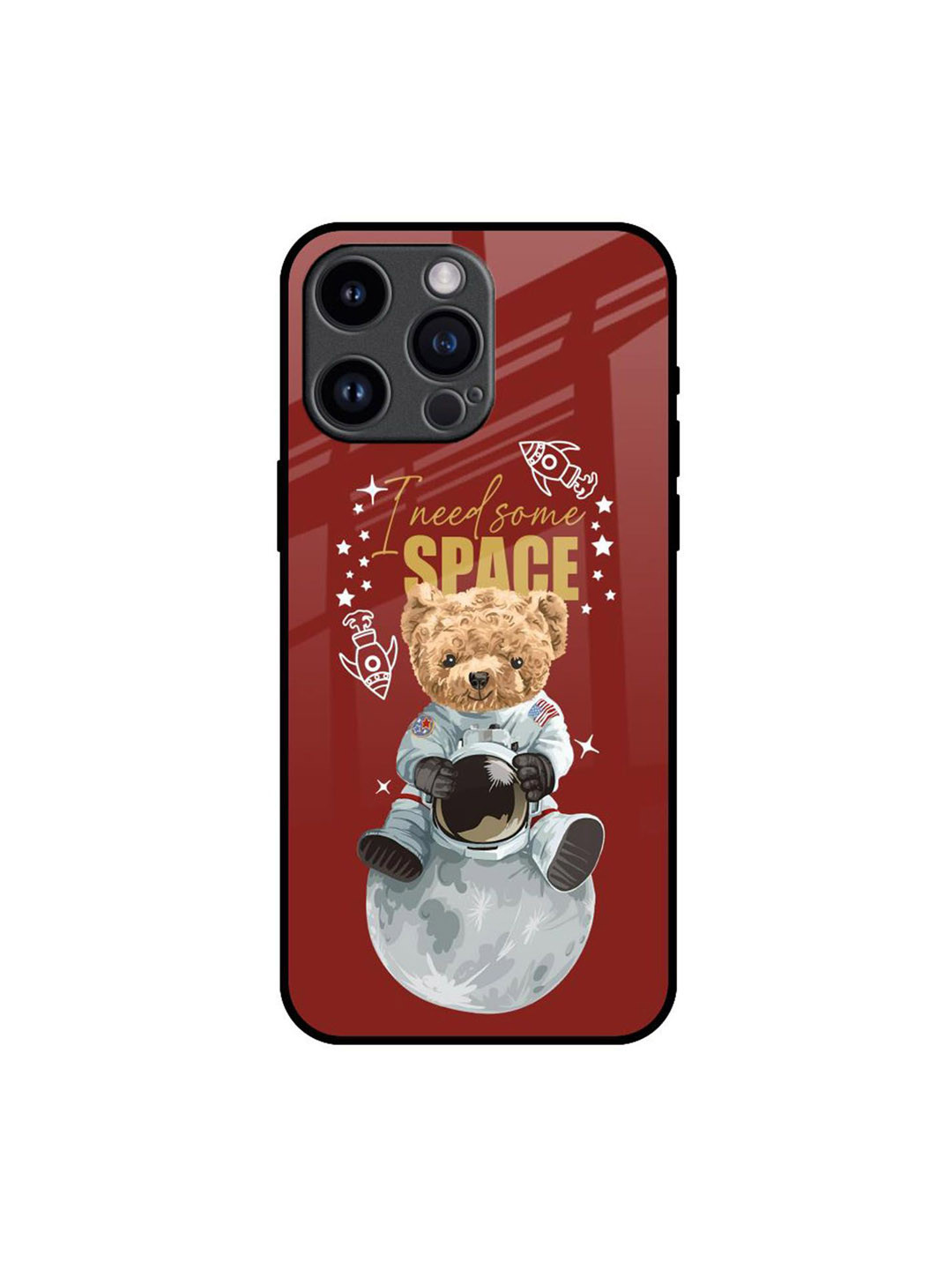 QRIOH Astronaut Bear Printed iPhone 14 Pro Max Back Case