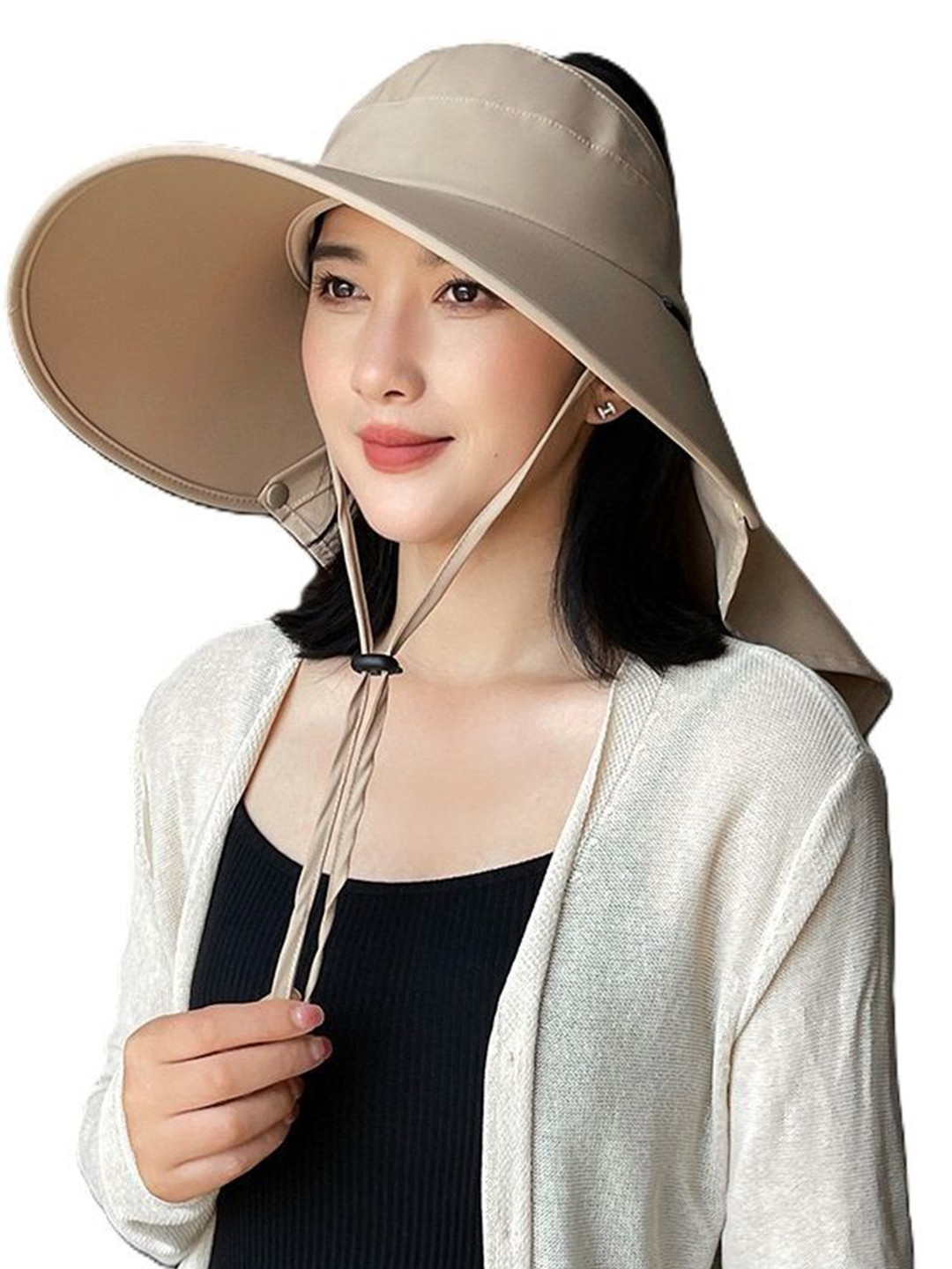 Alexvyan Women Sun Hat With Neck Flap & Adjustable Cord
