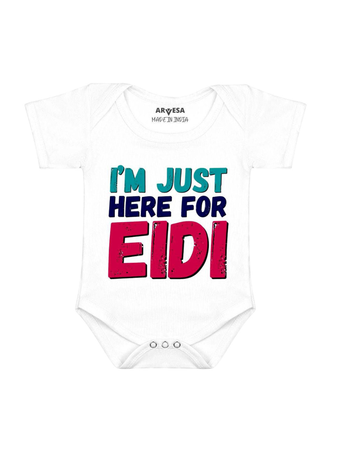 Arvesa Infants Kids Here For Eidi Printed Cotton Bodysuit