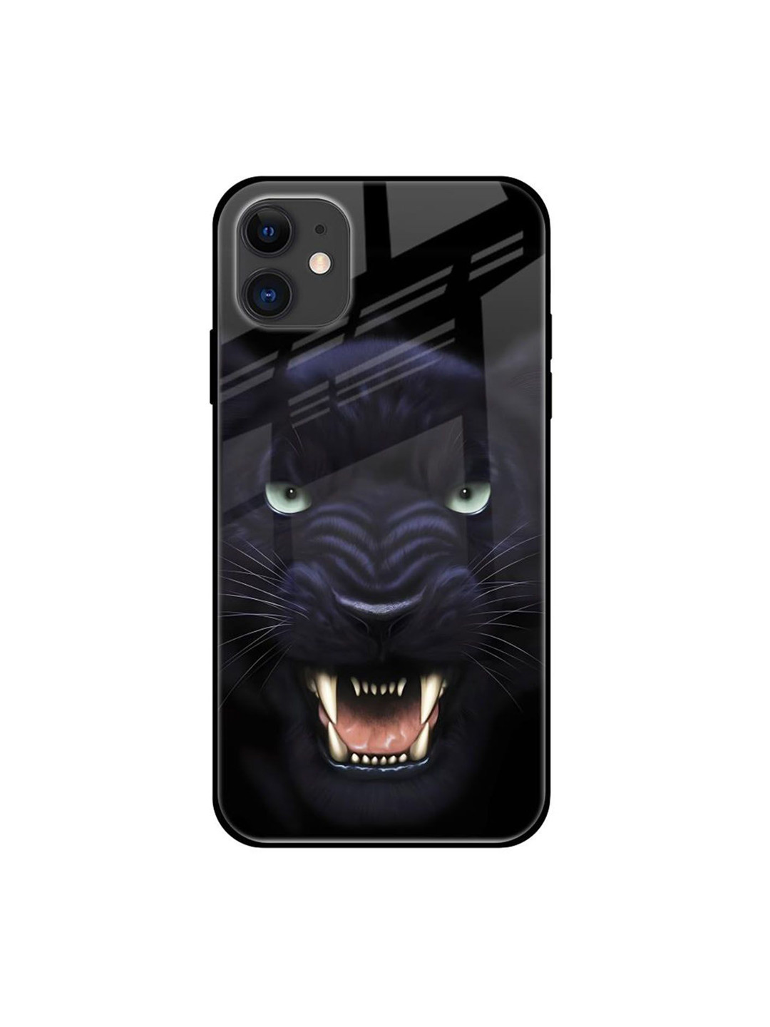 QRIOH Angry Black Leopard Printed iPhone 12 Mini Back Case