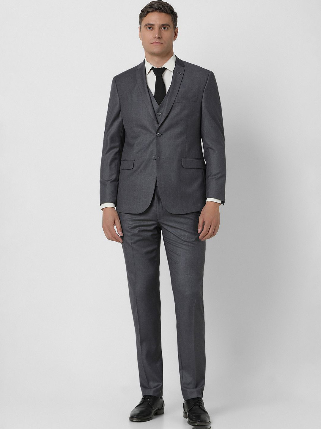 Van Heusen Men's Slim-Fit Textured Formal Three-Piece Suit