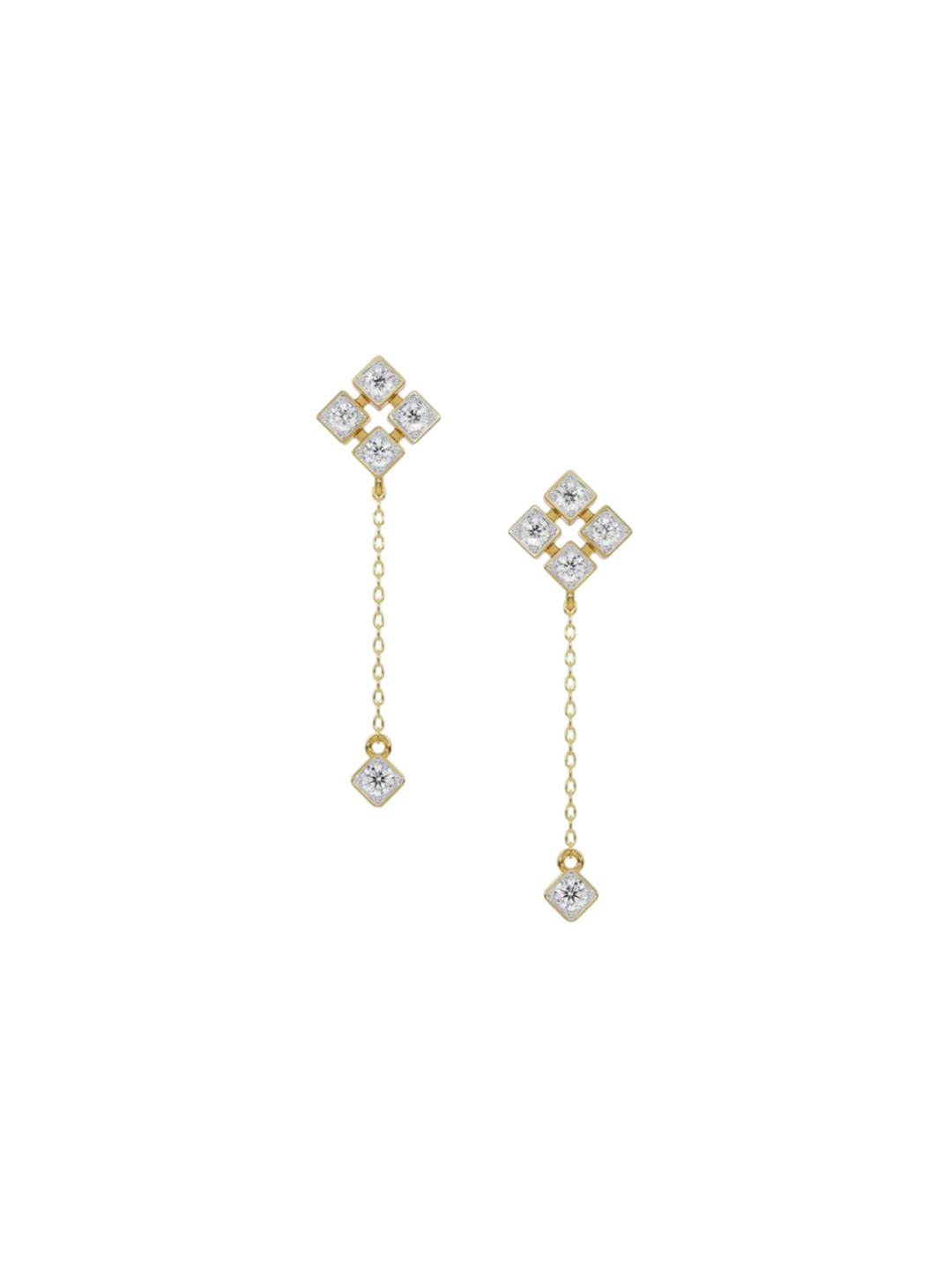 Emori Gleaming Sui Dhaga Lab Diamond Earring in 18KT Gold
