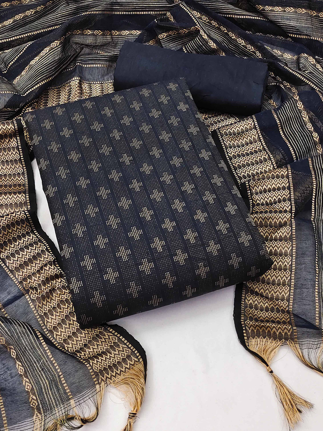 SAINOOR Jacquard Woven Design Cotton Unstitched Dress Material