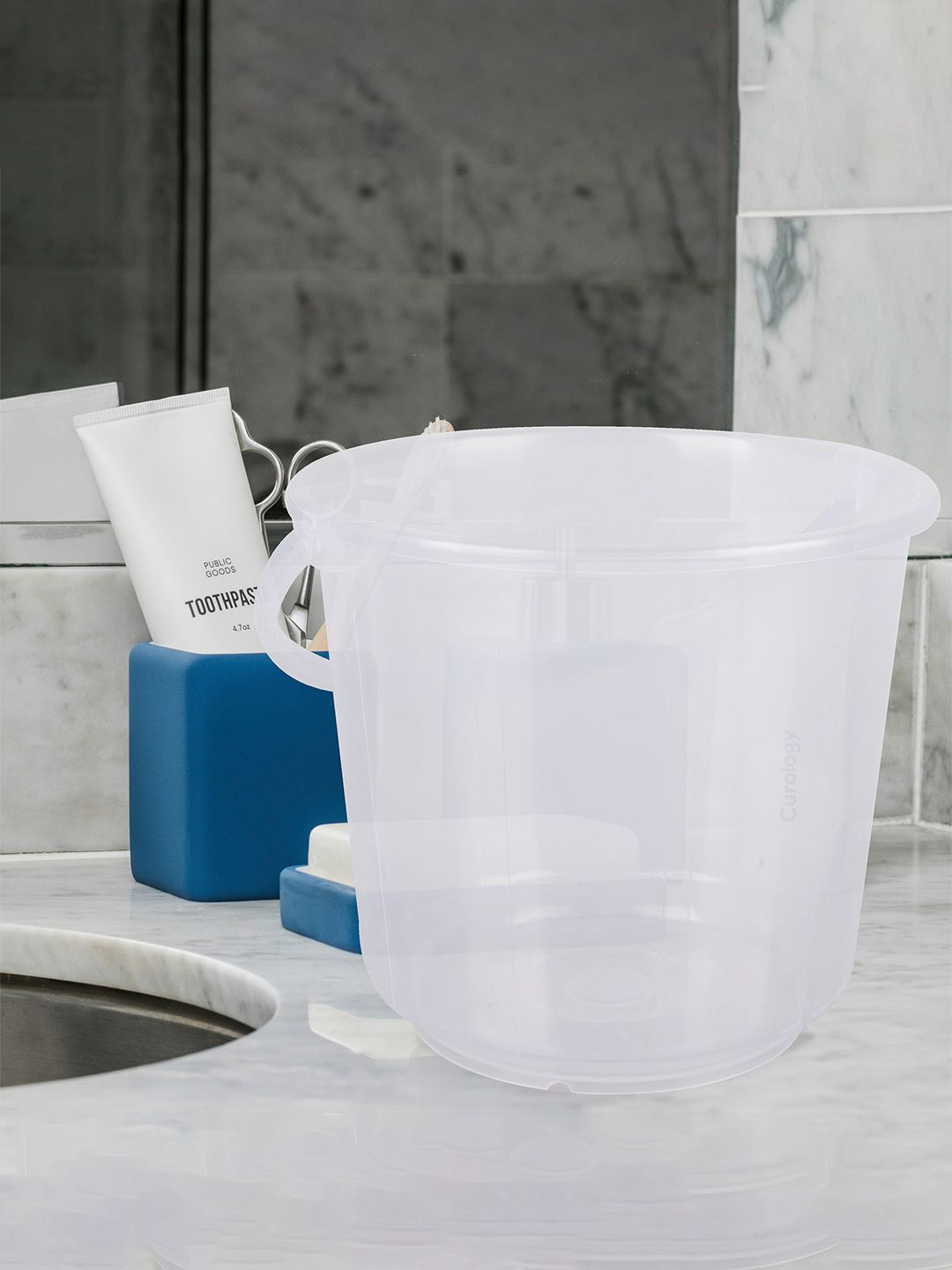 Kuber Industries Transparent 2 Pieces Cleaning & Storage Buckets-5 L Each