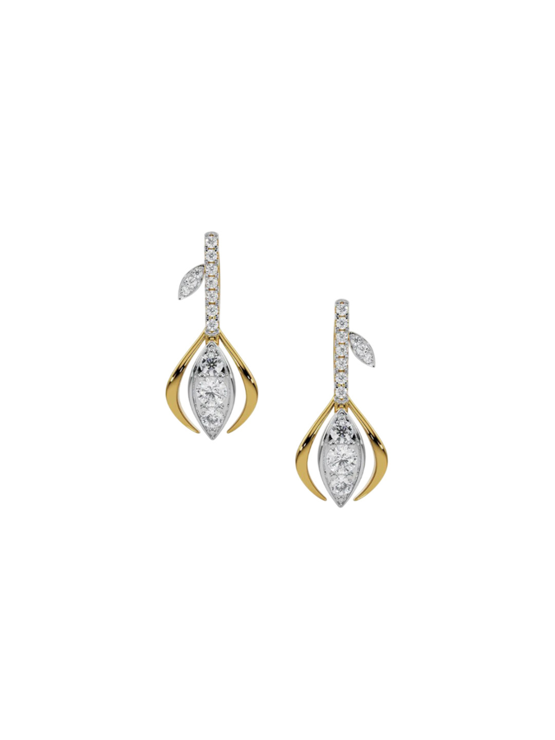 Emori GlitteLab Diamond Ring Gemstone Drop Lab Diamond Earring Lab Diamond in 14KT Gold Earring