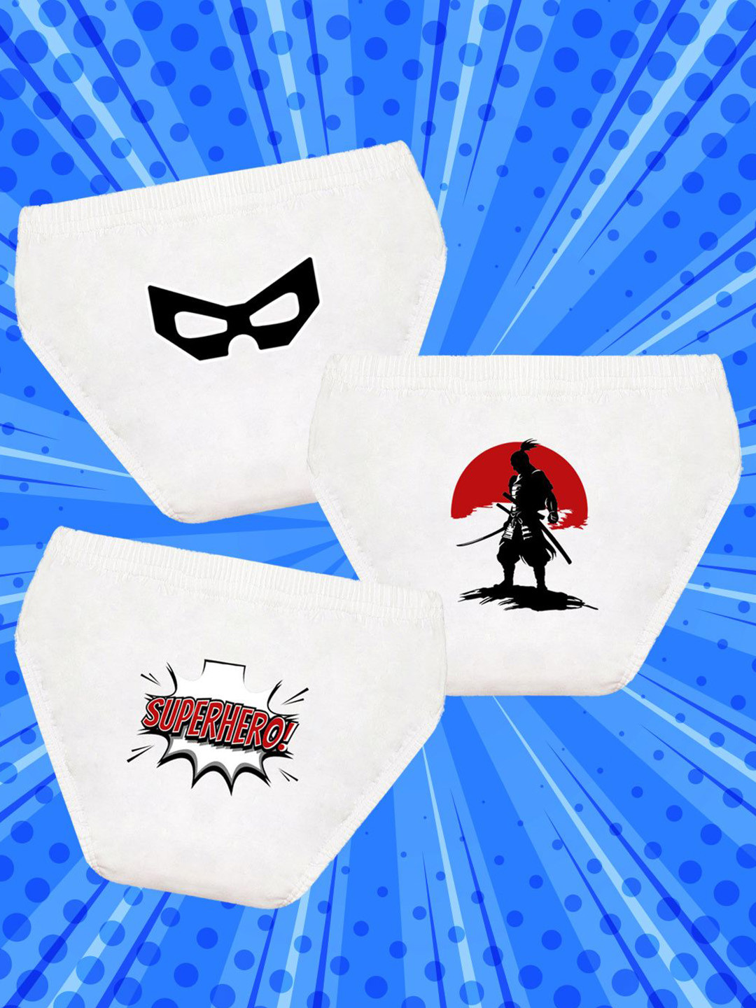 NUSYL Boys Pack Of 3 Printed Mid-Rise Cotton Basic Briefs - NUBCBRFPO3.0170