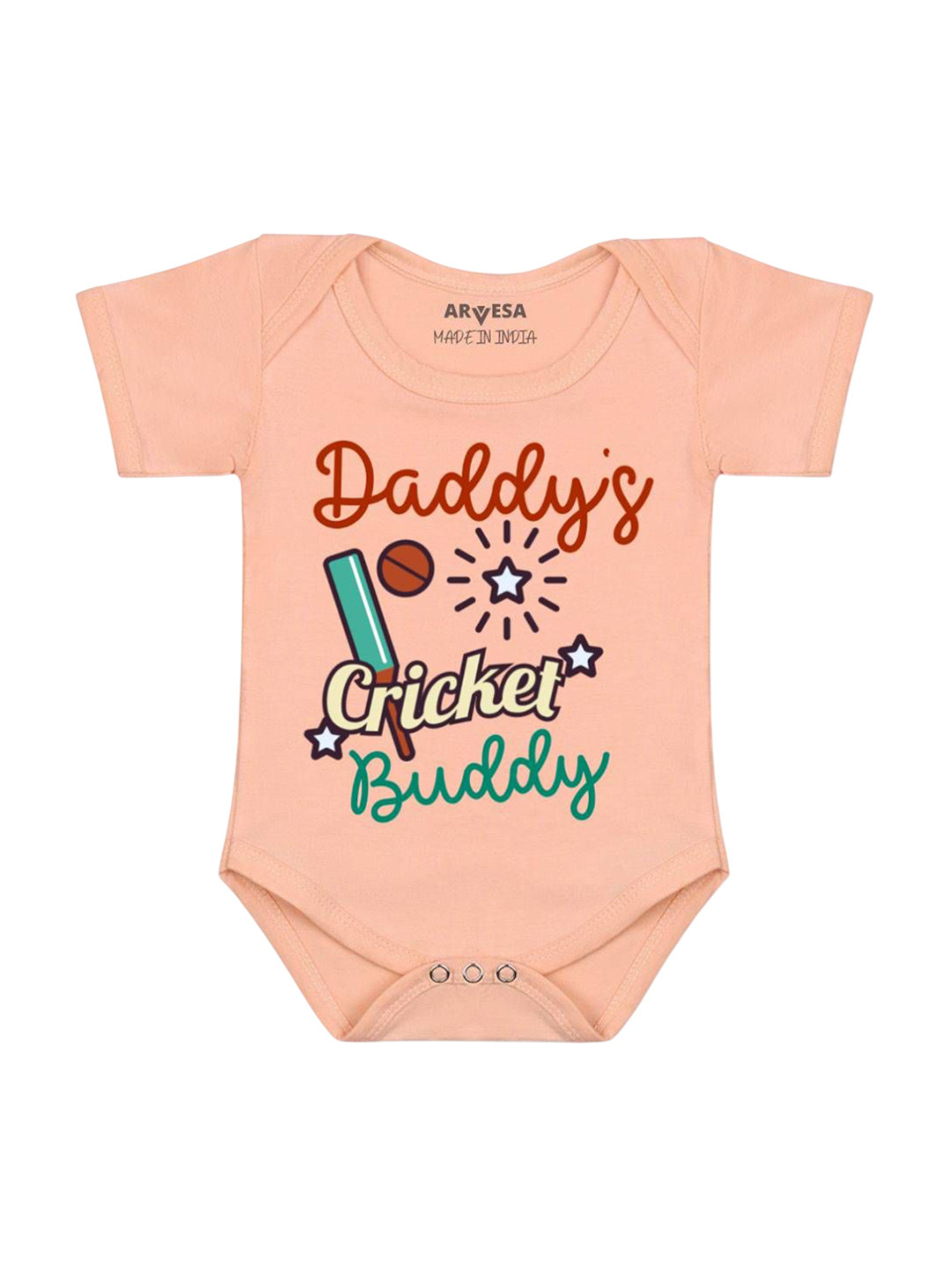Arvesa Daddy Cricket Buddy Printed Bodysuit
