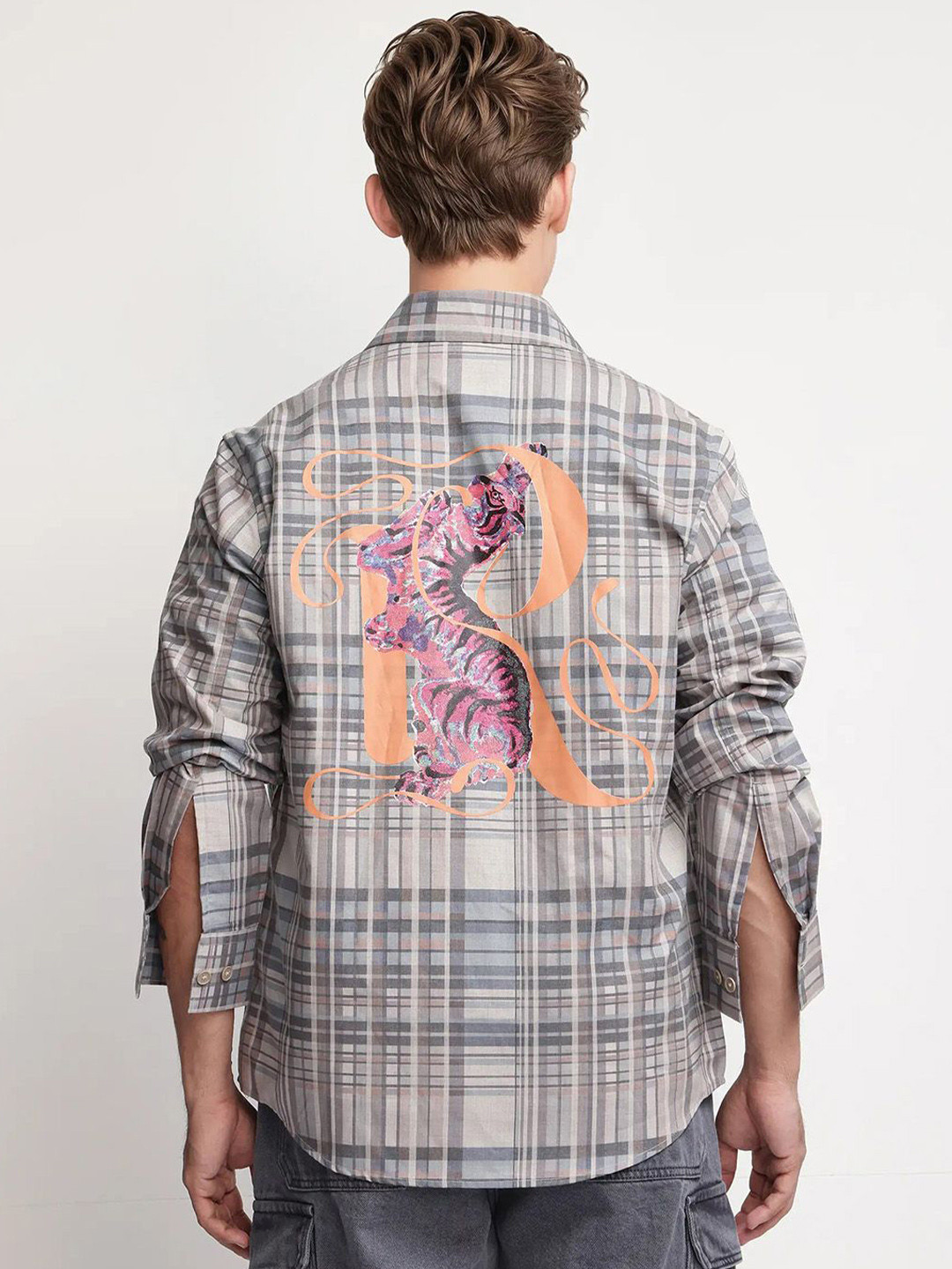 RARE RABBIT Men Comfort Tartan Checks Opaque Checked Casual Shirt