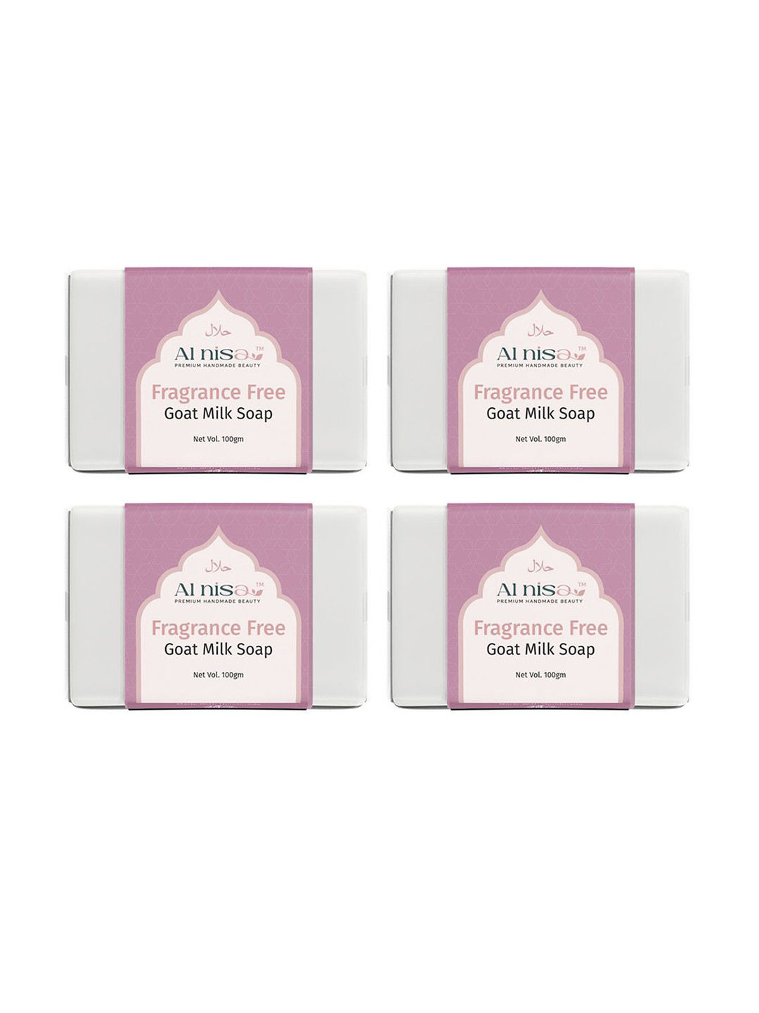 Al Nisa Set Of 4 Goat Milk Handmade Soap- 100 g Each