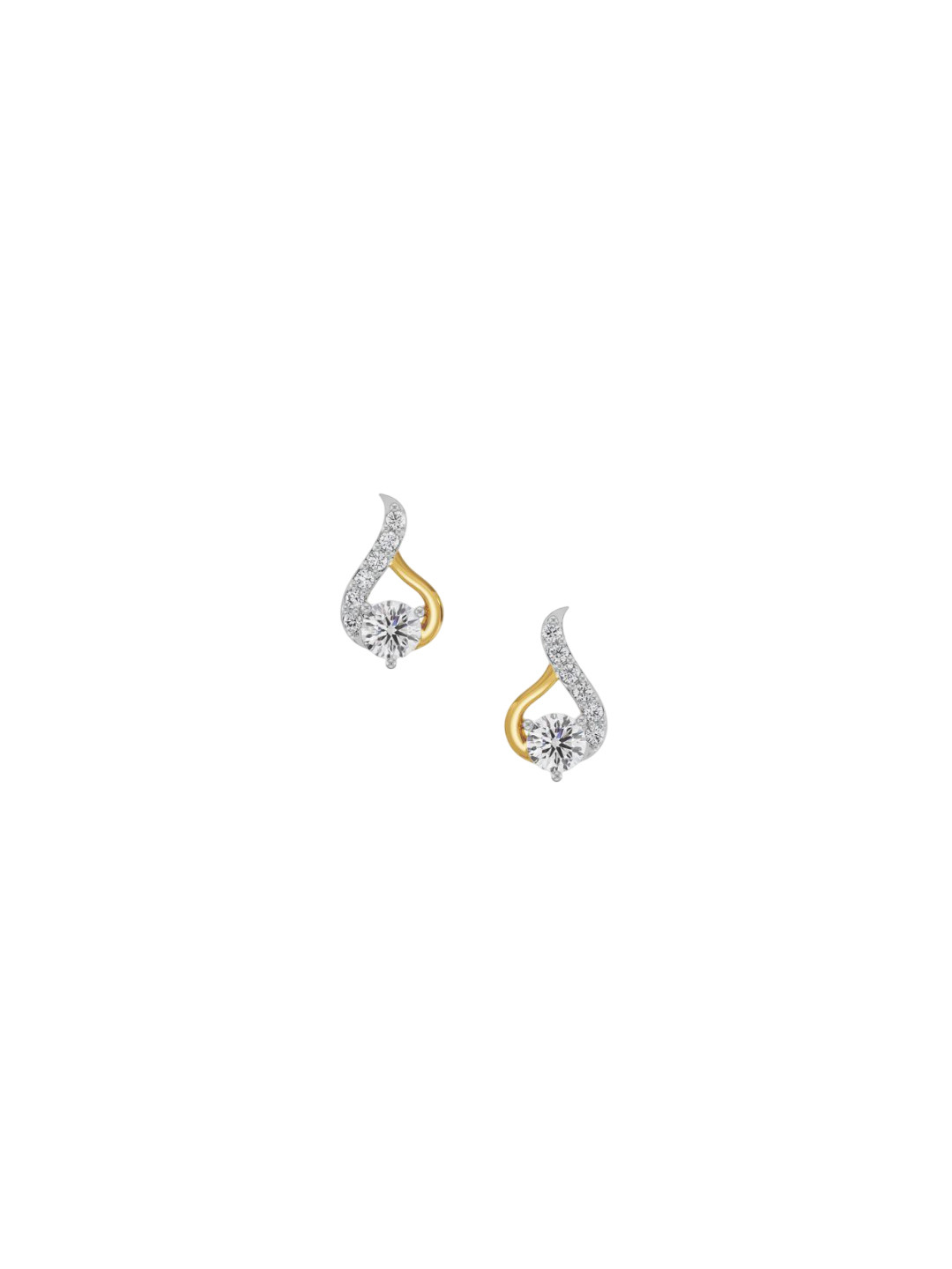 Emori Symmetry Solitaire Lab Diamond Earring in 18KT Gold