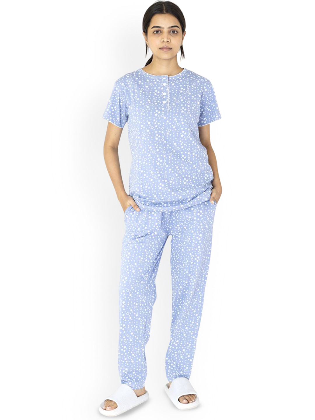 LABEL MY Womens Round Neck Nightsuit