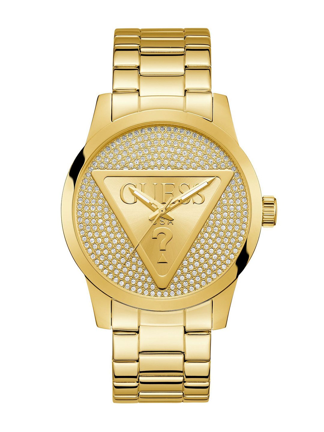 GUESS Badge Champagne Men Embellished Dial & Analogue Watch GW0915G1