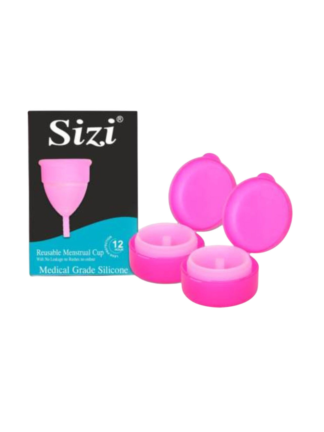 Sizi Set of 2 Reusable Soft and Leakproof Silicone Folding Menstrual Cup