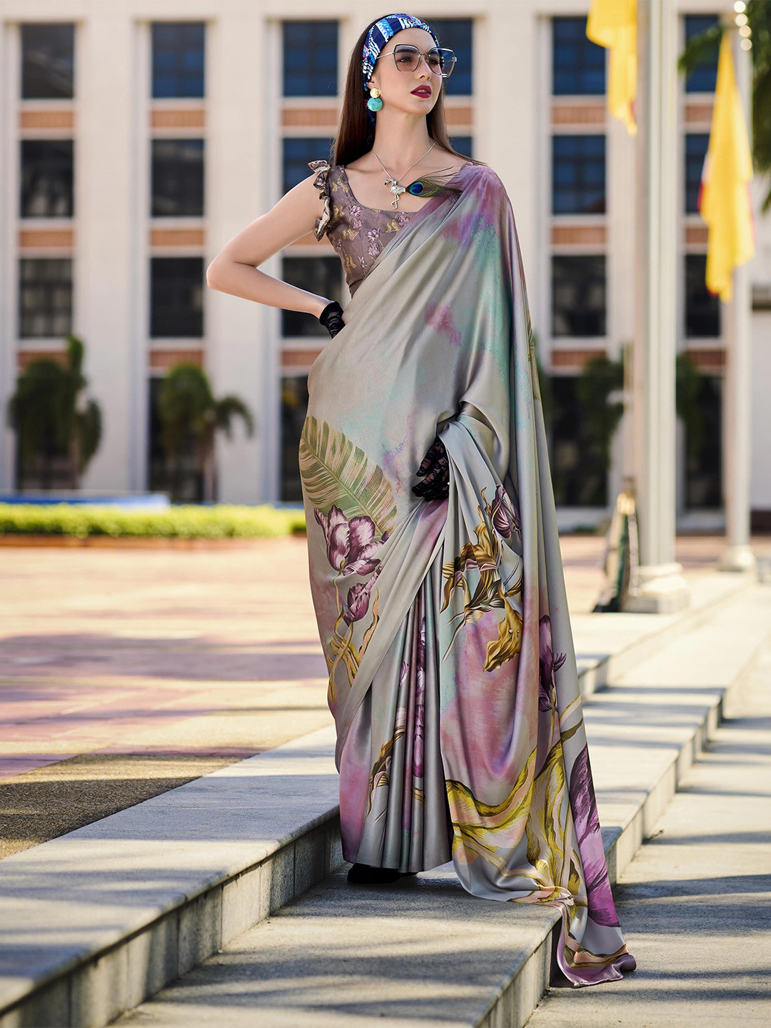 MAHALASA Printed Saree With Unstitched Blouse Piece
