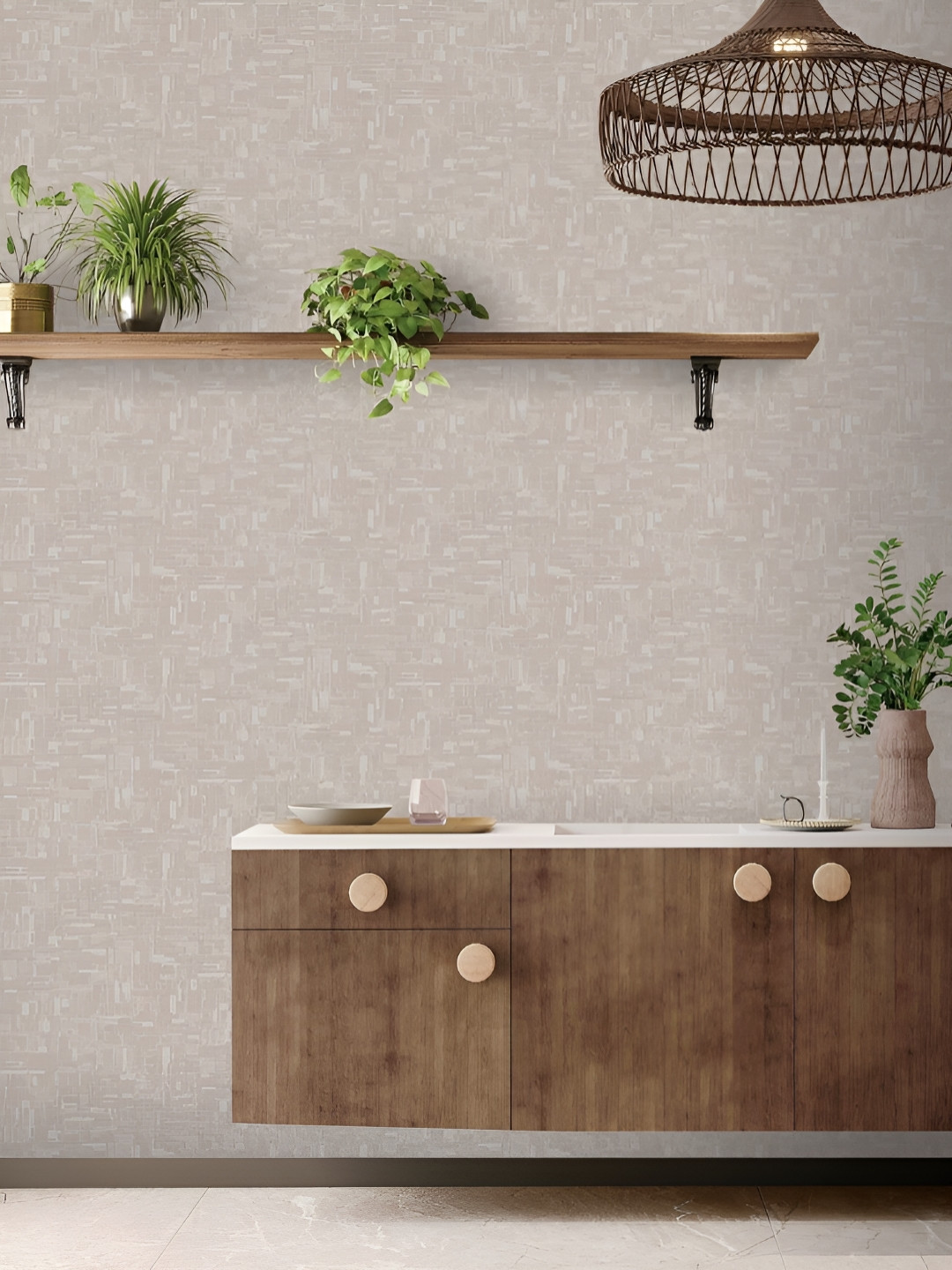 Fedora Wallpapers Brown & Taupe Abstract Printed Wallpaper