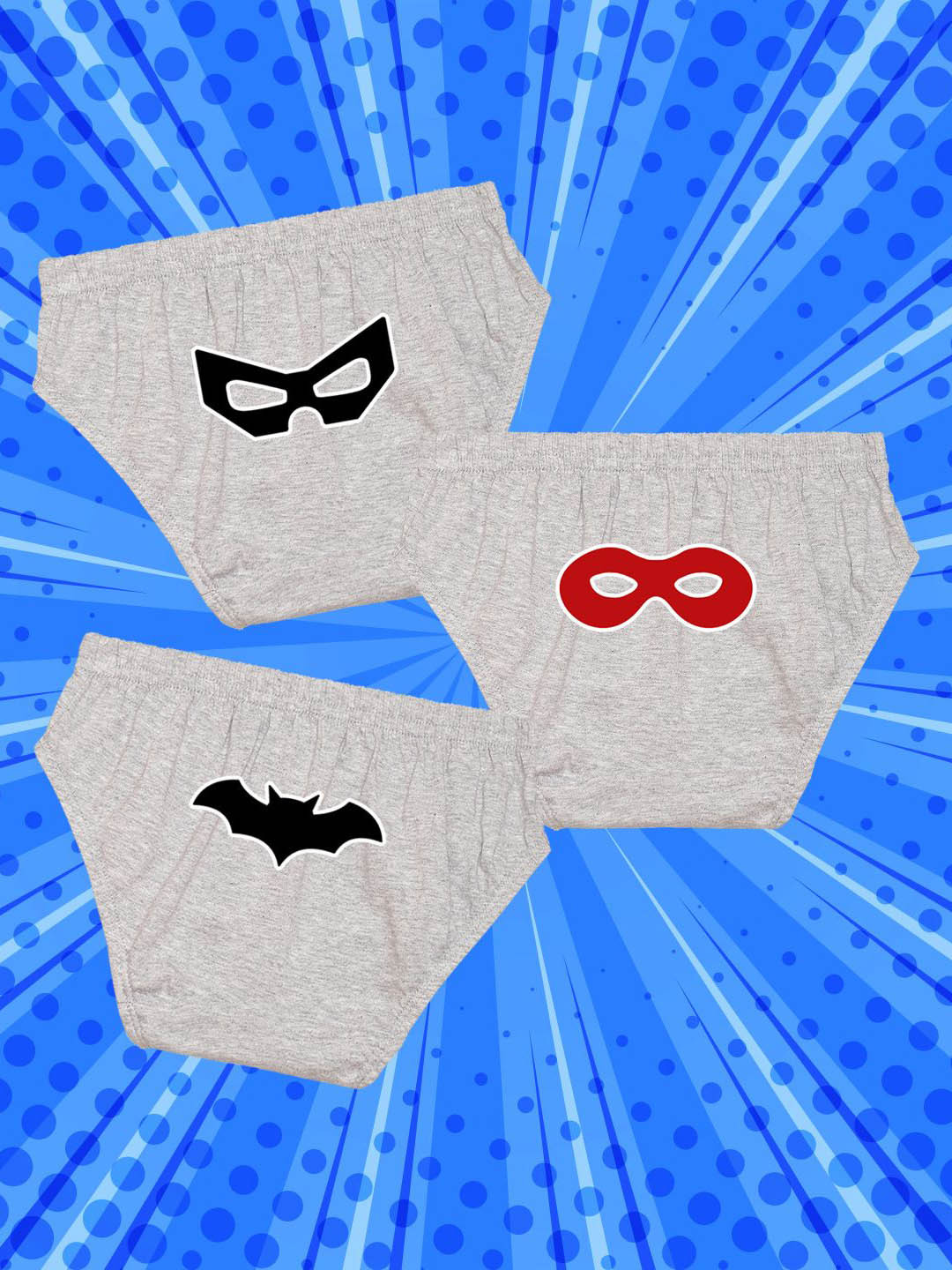 NUSYL Boys Pack Of 3 Printed Mid Rise Basic Briefs - NUBCBRFPO3.0168